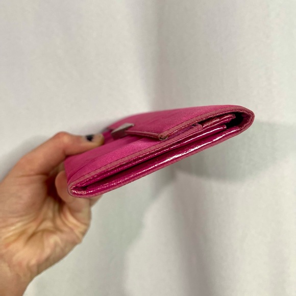 PRADA | womens hot pink nylon foldable wallet cardholder - Picture 2 of 10